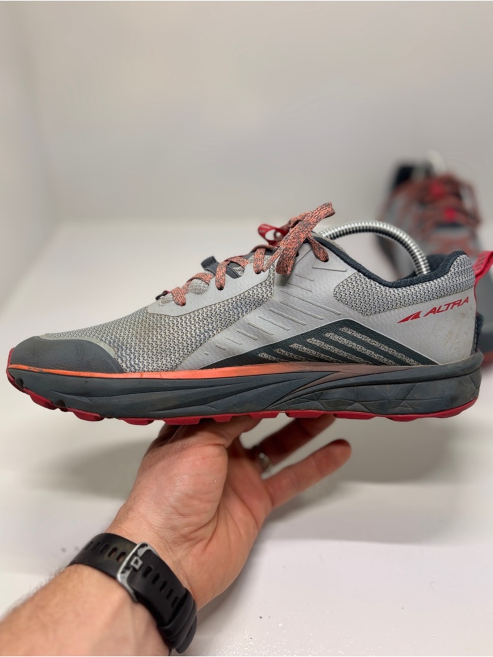 Altra Lone Peak Trail Running Shoes Women’s 9.5 Gray Orange Zero Drop Hiking Com - Picture 12 of 13